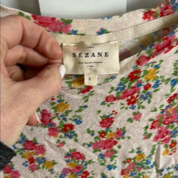 Sezane Floral Print Women's Top - Multicolor size Small - Picture 2 of 4